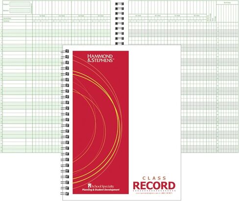 Hammond & Stephens Wire-O Bound Class Book ، Cover Polyice ، 8-1/2 × 11 بوصة ، 36 طالبًا ، 6/7/8 أسبوعًا ، الأزرق/الأحمر in Saudi Arabia