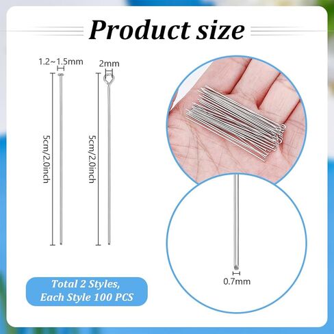 Ph Pandahall 200pcs 304 دبابيس العين الفولاذ المقاوم للصدأ دبابيس رأس مسطح ، ومسكنات ذهبية 50 ملم دبابيس دبابيس معدنية مسطحة الدبابيس الدبابيس رأس لاتخاذ قرار قلادة قلادة صنع الحرف اليدوية in Kuwait