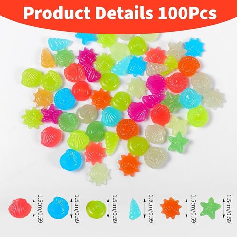 100 pcs توهج في الصخور المظلمة ، ملون مختلط الحوض الحجارة الحجارة الصخور مضيئة الحصى الحجارة في الهواء الطلق الحجارة الحصى in Kuwait