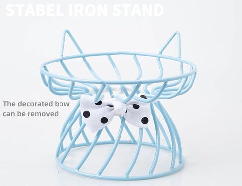 Elevated Cat Food Dish, Ceramic, Non-Slip Stand, Raised Feeding Station, 5 in, Shallow for Whiskers, Dishwasher Safe in Kuwait