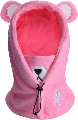 HZTG Boys Girls Winter Warm Hat Kid Fleece Caps Windproof Balaclava Face Cover Mask in Saudi Arabia