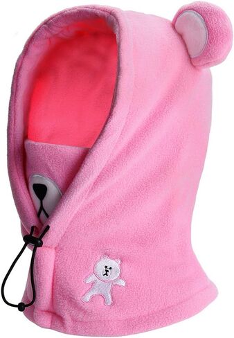 HZTG Boys Girls Winter Warm Hat Kid Fleece Caps Windproof Balaclava Face Cover Mask in Saudi Arabia