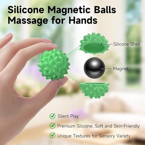 كرات مغناطيسية للسيليكون ، 8 أجهزة كمبيوتر مثالية لارتياح الكرة متعددة الألوان لتوحد ADHD القلق ، ألعاب تململ للأطفال البالغين ، لعبة مكتب المكاتب الهادئة مع الملمس ، كرات التدليك للأيدي ، والهدايا للشباب in Kuwait