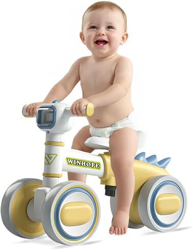 WinHope Baby Balance Bike for 1-3 Year Old Boys & Girls, Silent Wheels, with Colorful Lights & Music, Toddler Balance Bike for 12-36 Months Kids, Safe Ride-On Toy in Saudi Arabia