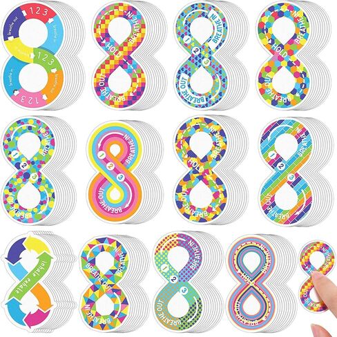 Fulmoon 120 PCS Steiety Secnors Strips Strips Trise Trocal Care Sensory Desconsive Deassive Number 8 Thus Fidget Tool for Classroom Desk Onvens Teens Teace Relief (Multicolour) in Kuwait