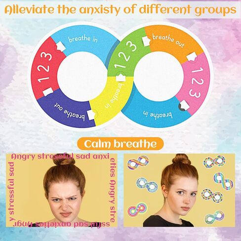 Fulmoon 120 PCS Steiety Secnors Strips Strips Trise Trocal Care Sensory Desconsive Deassive Number 8 Thus Fidget Tool for Classroom Desk Onvens Teens Teace Relief (Multicolour) in Kuwait