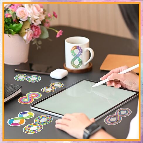 Fulmoon 120 PCS Steiety Secnors Strips Strips Trise Trocal Care Sensory Desconsive Deassive Number 8 Thus Fidget Tool for Classroom Desk Onvens Teens Teace Relief (Multicolour) in Kuwait
