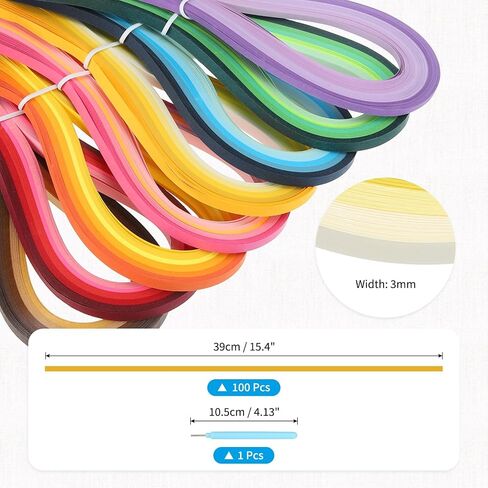 MECCANIXITY Paper Quilling Kit, 15.4 Inch 3mm Paper Quilling Strips with Blue Pen for Beginners DIY Hand Crafts Teaching Tools Flower Decoration(Brown, Pack of 100) in Saudi Arabia