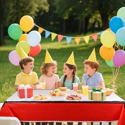 SAVITA 2pcs Cartoon Animation Party Tablecloths, 70.8x42.5 Inch Red and White Plastic Table Cover Party Table Decorations Supplies for Boys Girls Birthday Events in Saudi Arabia