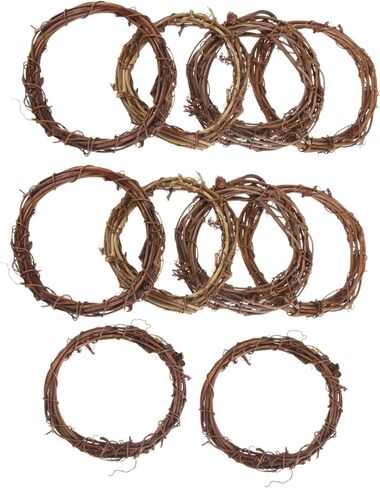 Cabilock 10pcs Rattan Wreath Hoops Natural Decorative Frames for Crafting for Holiday Festivals and Home Decor Projects in Saudi Arabia