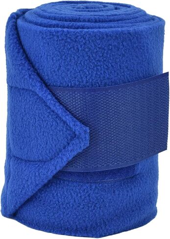 Plplaaoo 4pcs لفائف الصوف الخيول ، لفائف الساق البولو ، مجموعة ألوان البولو الخيول ، طوق Warp Warp و Guard Loop Soft Polyester Set للكلاب الأزرق in Saudi Arabia