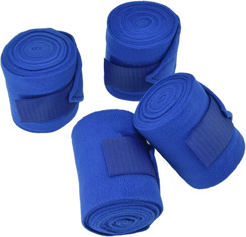 Plplaaoo 4pcs لفائف الصوف الخيول ، لفائف الساق البولو ، مجموعة ألوان البولو الخيول ، طوق Warp Warp و Guard Loop Soft Polyester Set للكلاب الأزرق in Saudi Arabia