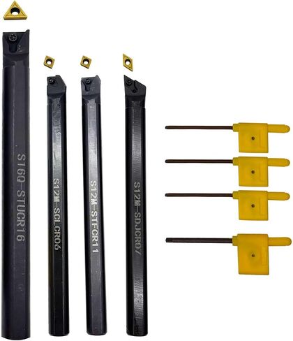 zouzmin 10pcs TCMT32.51 TCMT16T304 Carbide Inserts External Turning Inserts + 10pcs M4x10 Alloy Steel Hex Screws + 1pc T15 Wrench Cutting Tools in Kuwait