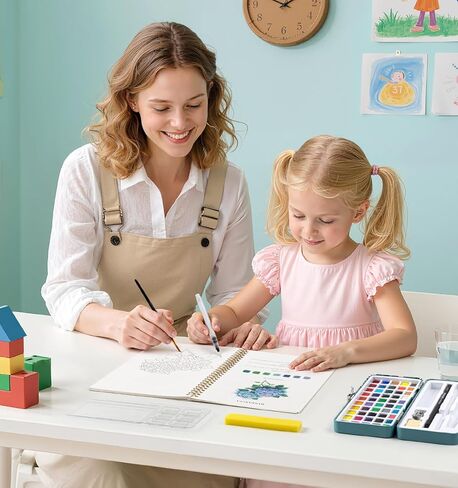 مصنف مائي ، كتاب تلوين الماء ، 12 نمطًا مختلفًا من تصميمات DIY الأصلية ، و 50 لونًا طلاءًا مائيًا مع لوحة وفرشاة ، ومصنفات مائية صديقة للمبتدئين (باقات) in Kuwait