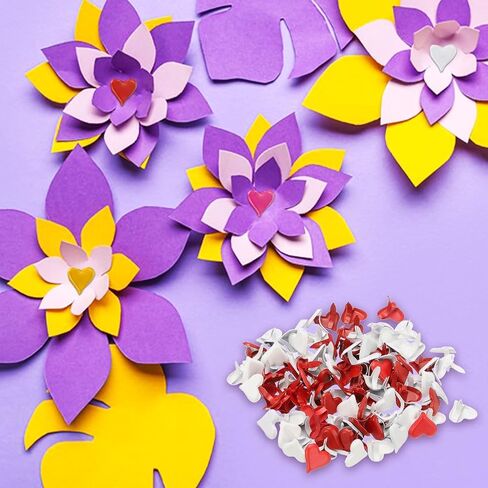 BATIKIL BRADS للحرف الورقية ، 200 PCS أبيض ورق ترحح HEART HEART MINI BRADS SPLIT PINS PAINT CRAFTING SUPPIES لـ DIY Craft Project Book ، 10 مم in Saudi Arabia