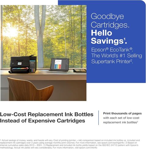 Epson EcoTank ET-4950 Wireless All-in-One Color Supertank Printer with up to 3 Years of Ink, Refillable Tanks, Perfect for Home, 18 PPM, 2.4" Color Touchscreen, Auto Document Feeder – Black in Saudi Arabia