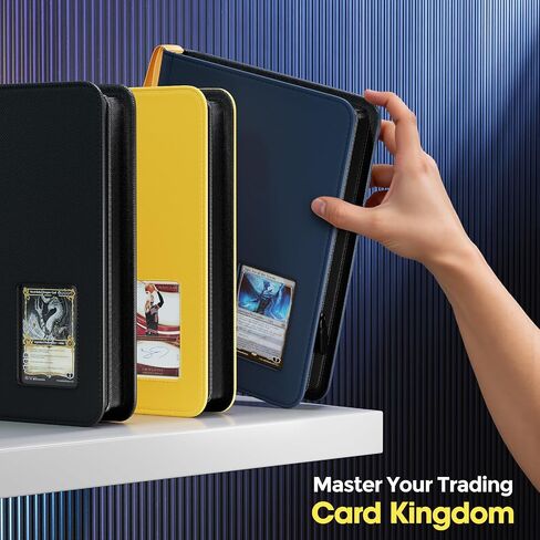 ProCase 4 Pocket Top Loader Binder, Holding 144 Cards in 3"x4" Toploaders, Side Loading Small Book Folder with Clear Window for Pokemon, Trading, Sports Cards Collection TCG, MTG -Black in Saudi Arabia