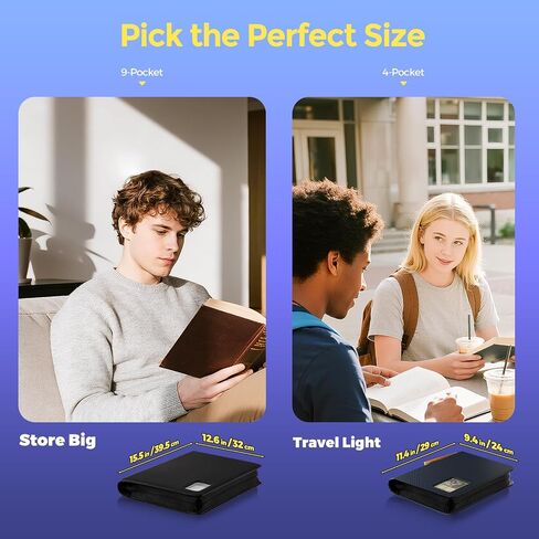 ProCase 4 Pocket Top Loader Binder, Holding 144 Cards in 3"x4" Toploaders, Side Loading Small Book Folder with Clear Window for Pokemon, Trading, Sports Cards Collection TCG, MTG -Black in Saudi Arabia
