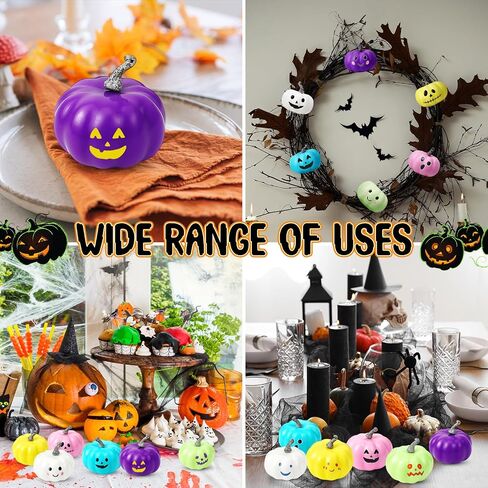 Yalikop 50 PCS Halloween DIY Pumpkin Painting Kits 42 Halloween Halloween متنوعًا من الرغوة الحرفية للطلاء مع فرشاة PANTS PARETTE DISCITION SINGGIVING ATTGIVING ART PARTY (أبيض) in Saudi Arabia