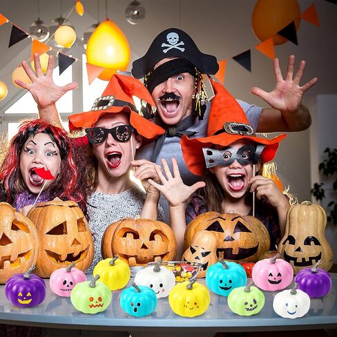 Yalikop 50 PCS Halloween DIY Pumpkin Painting Kits 42 Halloween Halloween متنوعًا من الرغوة الحرفية للطلاء مع فرشاة PANTS PARETTE DISCITION SINGGIVING ATTGIVING ART PARTY (أبيض) in Saudi Arabia