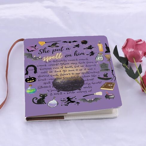 LQri Witch Notebook Movie Movie Parchandise وضعت تعويذة عليه في دفتر جورنال ببضات الهالوين (الأرجواني) in Kuwait