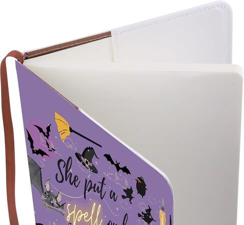 LQri Witch Notebook Movie Movie Parchandise وضعت تعويذة عليه في دفتر جورنال ببضات الهالوين (الأرجواني) in Kuwait