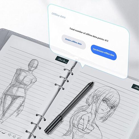 XNOTE - مجموعة الكتابة الذكية التي تعمل بالنيابة ، دفتر إلكتروني مع القلم ، دفتر رقمي مع قلم ذكي ، مثالي للتعلم ، المكتب والرسم ، متوافق مع Android و IOS (أسود) in Saudi Arabia