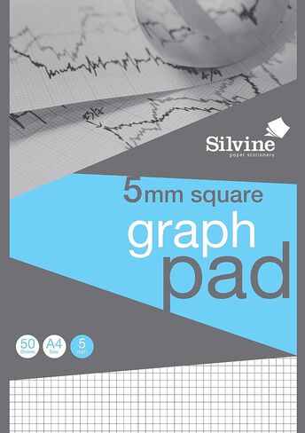 A4 لوحة الرسم البياني الاحترافية. 50 ورقة من ورق الجودة 90GSM ، مربعات 5 مم مطبوعة. المرجع A4GPX in Kuwait