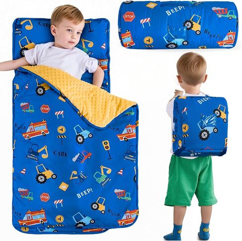 DJY Toddler NAP HAT ، حقيبة سبات للأطفال مع وسادة قابلة للإزالة وبطانية ناعمة ، حصيرة ناعمة مثالية للرعاية النهارية ، مرحلة ما قبل المدرسة ، روضة الأطفال ، السفر in Saudi Arabia