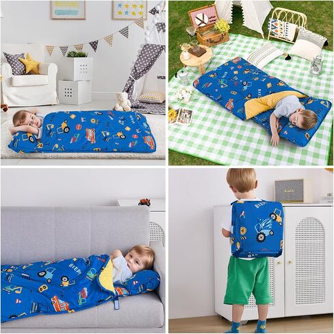 DJY Toddler NAP HAT ، حقيبة سبات للأطفال مع وسادة قابلة للإزالة وبطانية ناعمة ، حصيرة ناعمة مثالية للرعاية النهارية ، مرحلة ما قبل المدرسة ، روضة الأطفال ، السفر in Saudi Arabia