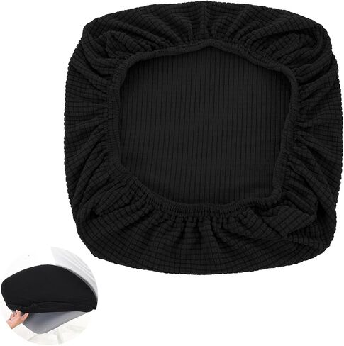 2 Pack Office Chair Covers, Elastic Stretch Computer Chair Seat Slipcovers Universal Fit Removable Washable Protector(Black) in Saudi Arabia
