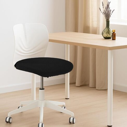 2 Pack Office Chair Covers, Elastic Stretch Computer Chair Seat Slipcovers Universal Fit Removable Washable Protector(Black) in Saudi Arabia