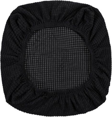 1 PCS Desk Chair Covers Stretchable Gaming Chair Seat Cover Office Chairs Seat Covers Bottom Only Elastic Removable Washable Kitchen Chairs Protective Cover Universal Rotating Seats Slipcover(Black) in Saudi Arabia