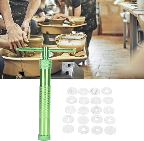 Pilipane Stainless Steel Clay Extruders, Paste Extruder, Sugar Paste Extruder Squeezer Kit for Pottery for Long-Lasting, Artistic, and Personally Constructed Craft Tool Set with 20 in Saudi Arabia