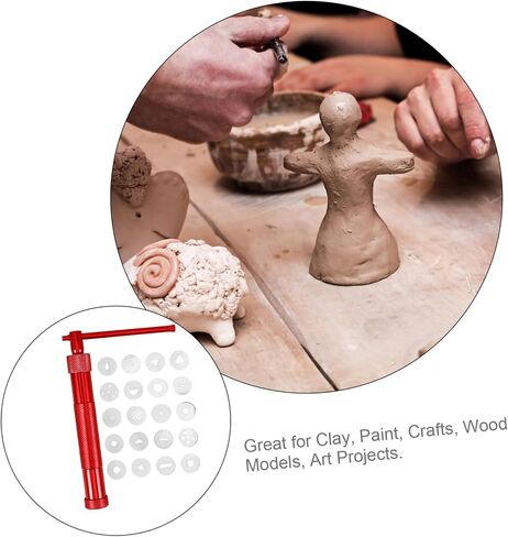 NUOBESTY 1Set Stainless Steel Clay Extruder Tool Set of Professional Squeezer with Molds for Pottery for Artists and Hobbyists to Create Unique Designs in Saudi Arabia