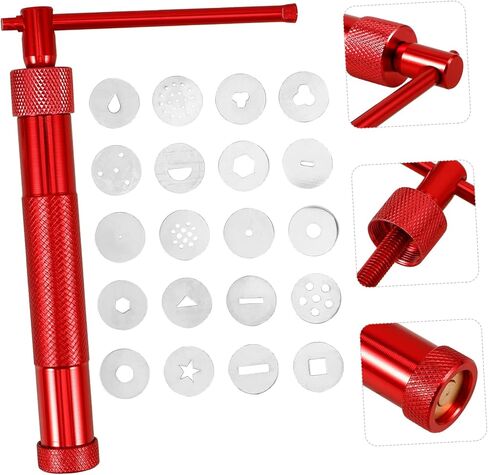 NUOBESTY 1Set Stainless Steel Clay Extruder Tool Set of Professional Squeezer with Molds for Pottery for Artists and Hobbyists to Create Unique Designs in Saudi Arabia