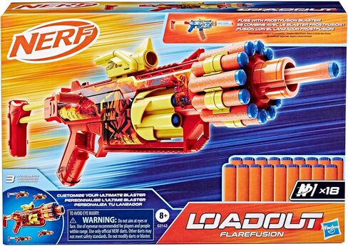 Nerf Loadout FlareFusion Blaster, 3 Interchangeable Attachment Accessories, 18 Nerf N1 Darts, Kids Toys & Gifts, Ages 8+ (Amazon Exclusive) in Saudi Arabia