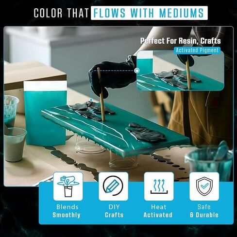 Art 'n Glow Thermochromic Pigment Color Dowder - 20 grams - حرارة حساسة رائعة للفن - الحرف اليدوية - المشاريع الفنية وزينة الحفلات - 10+ ألوان متوفرة - (أرجواني إلى وردي) in Kuwait