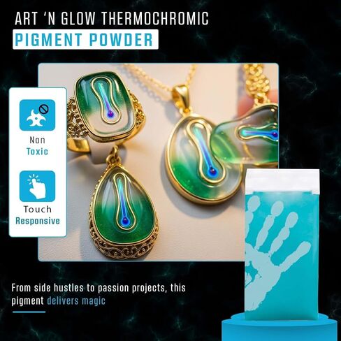 Art 'n Glow Thermochromic Pigment Color Dowder - 20 grams - حرارة حساسة رائعة للفن - الحرف اليدوية - المشاريع الفنية وزينة الحفلات - 10+ ألوان متوفرة - (أرجواني إلى وردي) in Kuwait