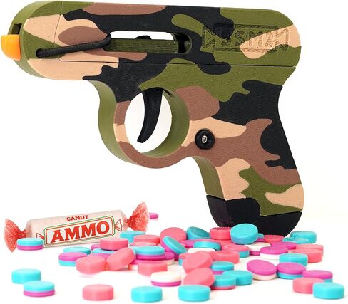 لعبة لعبة تطلق النار على Candy - The Smartee Shooter - يطلق النار بسرعة وبعيدة - أكثر من 40 قدمًا وأكثر من 70 إطارًا في الثانية. مجلة العمل وشريحة. 5 عبوات من الحلوى و 20 قطعة من الذخيرة البلاستيكية. (كامو) in Kuwait