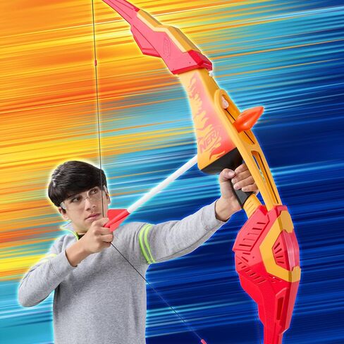 NERF Pyrostrike Megabow ، حرائق القوس بحجم 42 بوصة تصل إلى 105 قدم ، 2 سهام مع نصائح ناعمة ، ألعاب وهدايا في الهواء الطلق ، تتراوح أعمارهم بين 10+ (Amazon Exclusive) in Kuwait