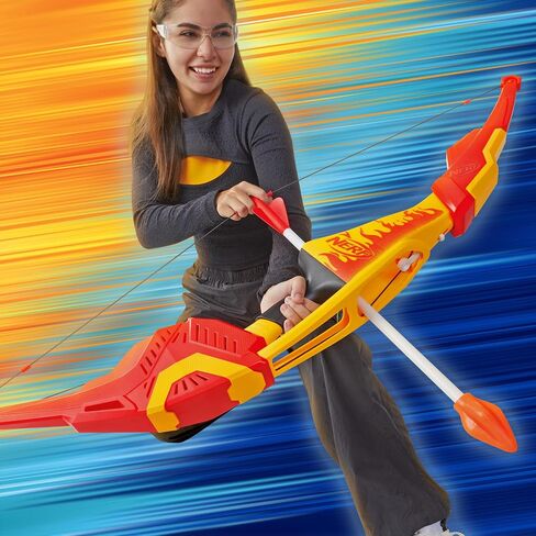 NERF Pyrostrike Megabow ، حرائق القوس بحجم 42 بوصة تصل إلى 105 قدم ، 2 سهام مع نصائح ناعمة ، ألعاب وهدايا في الهواء الطلق ، تتراوح أعمارهم بين 10+ (Amazon Exclusive) in Kuwait