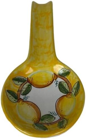 Ceramic Spoon Rest - Italian Large Spoon Rest, Made on the AmalfiCoast, Lemon Spoon Rest, Ceramic Houseware, Made in Italy Pottery, Dishwasher and Microwave Safe in Saudi Arabia