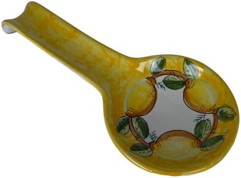 Ceramic Spoon Rest - Italian Large Spoon Rest, Made on the AmalfiCoast, Lemon Spoon Rest, Ceramic Houseware, Made in Italy Pottery, Dishwasher and Microwave Safe in Saudi Arabia