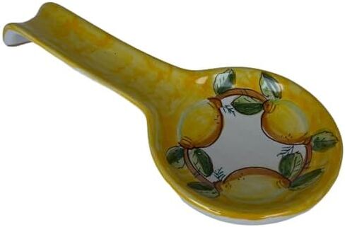 Ceramic Spoon Rest - Italian Large Spoon Rest, Made on the AmalfiCoast, Lemon Spoon Rest, Ceramic Houseware, Made in Italy Pottery, Dishwasher and Microwave Safe in Saudi Arabia