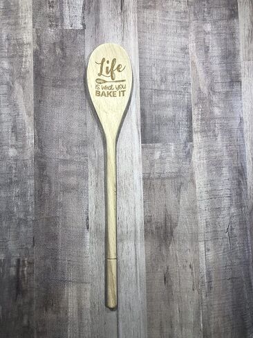 Life is What You Bake It 14" Engraved Wooden Spoon. in Saudi Arabia