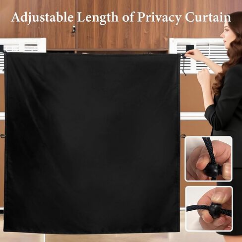 Lilxiu 72 × 66 بوصة ستارة مقصورة للمكتب ستارة خصوصية الخصوصية مع تقسيم باب الستار in Kuwait