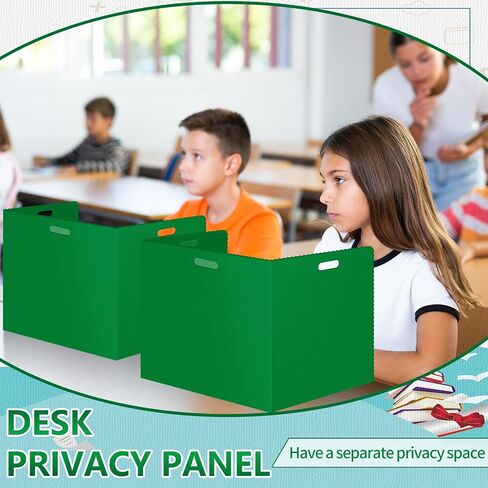 24 Pcs Desk Dividers for Students 14 × 17.5 × 14 Inch Plastic Durable and Waterproof Privacy Folders Shields Test Dividers with Classroom Privacy Boards for School Study Supplies(Blue) in Kuwait