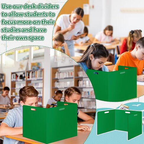 24 Pcs Desk Dividers for Students 14 × 17.5 × 14 Inch Plastic Durable and Waterproof Privacy Folders Shields Test Dividers with Classroom Privacy Boards for School Study Supplies(Blue) in Kuwait