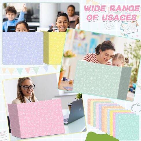 GISGFIM 12 Pack Privacy Shields للطالب في 12 ألوان الباستيل مقاطعات المكتب مجلدات خصوصية متينة اختبار مقسمات درع لوحات الدراسات التقسيم لمدرس الفصول الدراسية العودة إلى اللوازم المدرسية in Kuwait